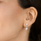 Brass 18K Rose Gold Mixed Shape Crystal Studs Earring Pair Women Bulk