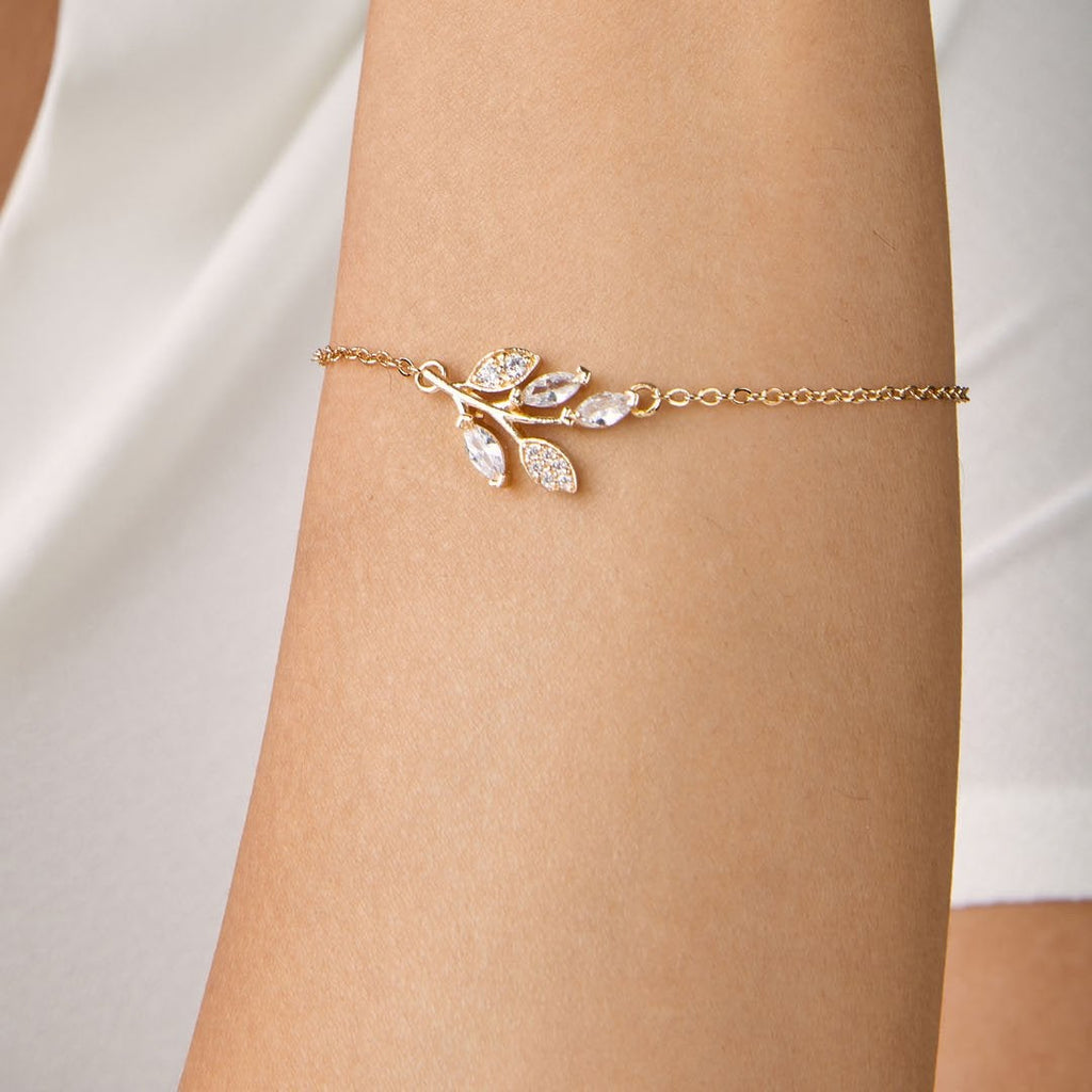Brass 18K Rose Gold Marquise Vine Bracelet For Women Bulk