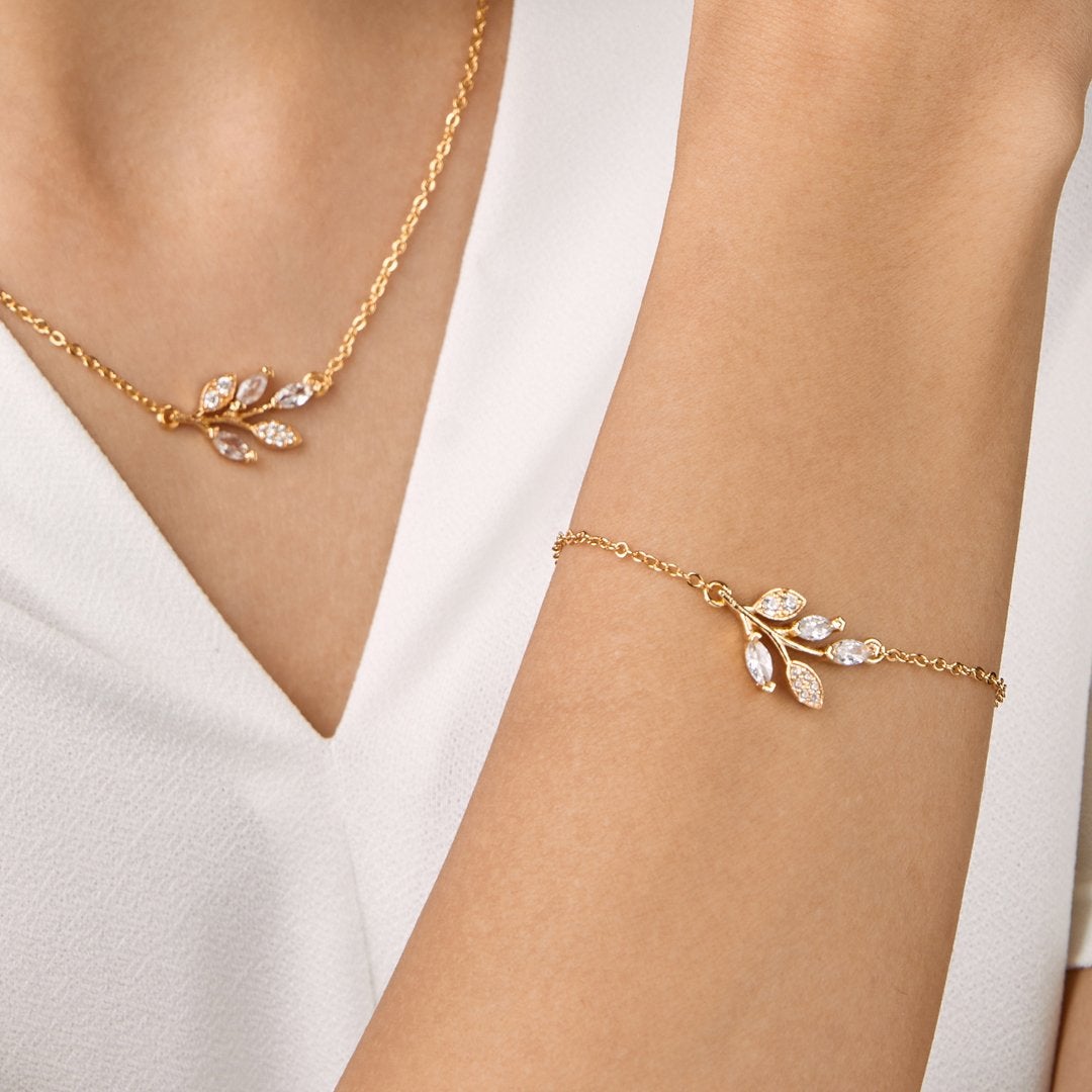 Brass 18K Rose Gold Marquise Vine Bracelet For Women Bulk