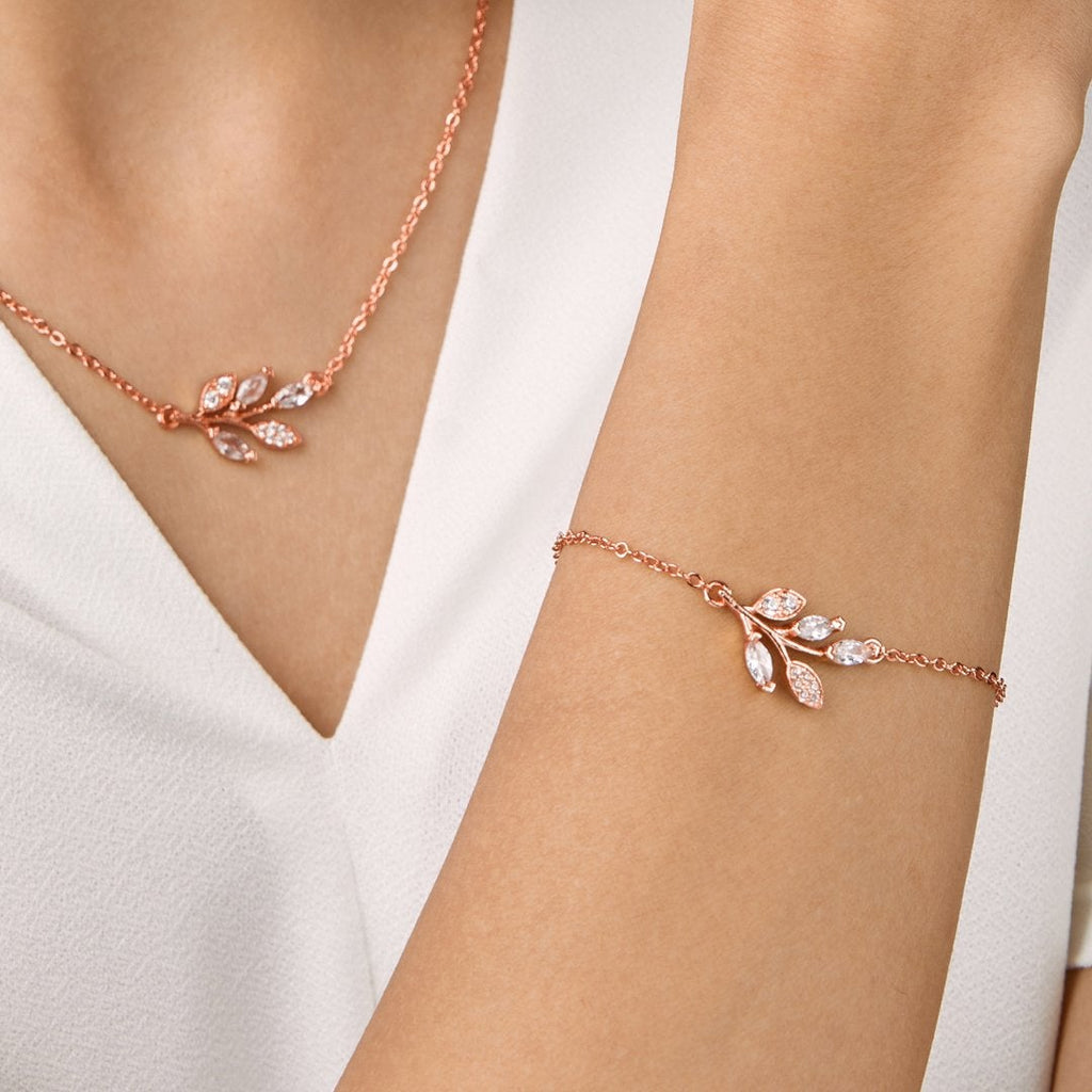Brass 18K Rose Gold Marquise Vine Bracelet For Women Bulk