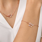 Brass 18K Rose Gold Marquise Vine Bracelet For Women Bulk