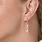 Brass 18K Rose Gold Pear Crystal Dangler Earring Pair For Women Bulk