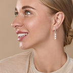 Brass 18K Rose Gold Round Crystal Dangler Earring Pair For Women Bulk