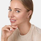 Brass 18K Rose Gold Front To Back Graduating Stud Earring Pair Bulk