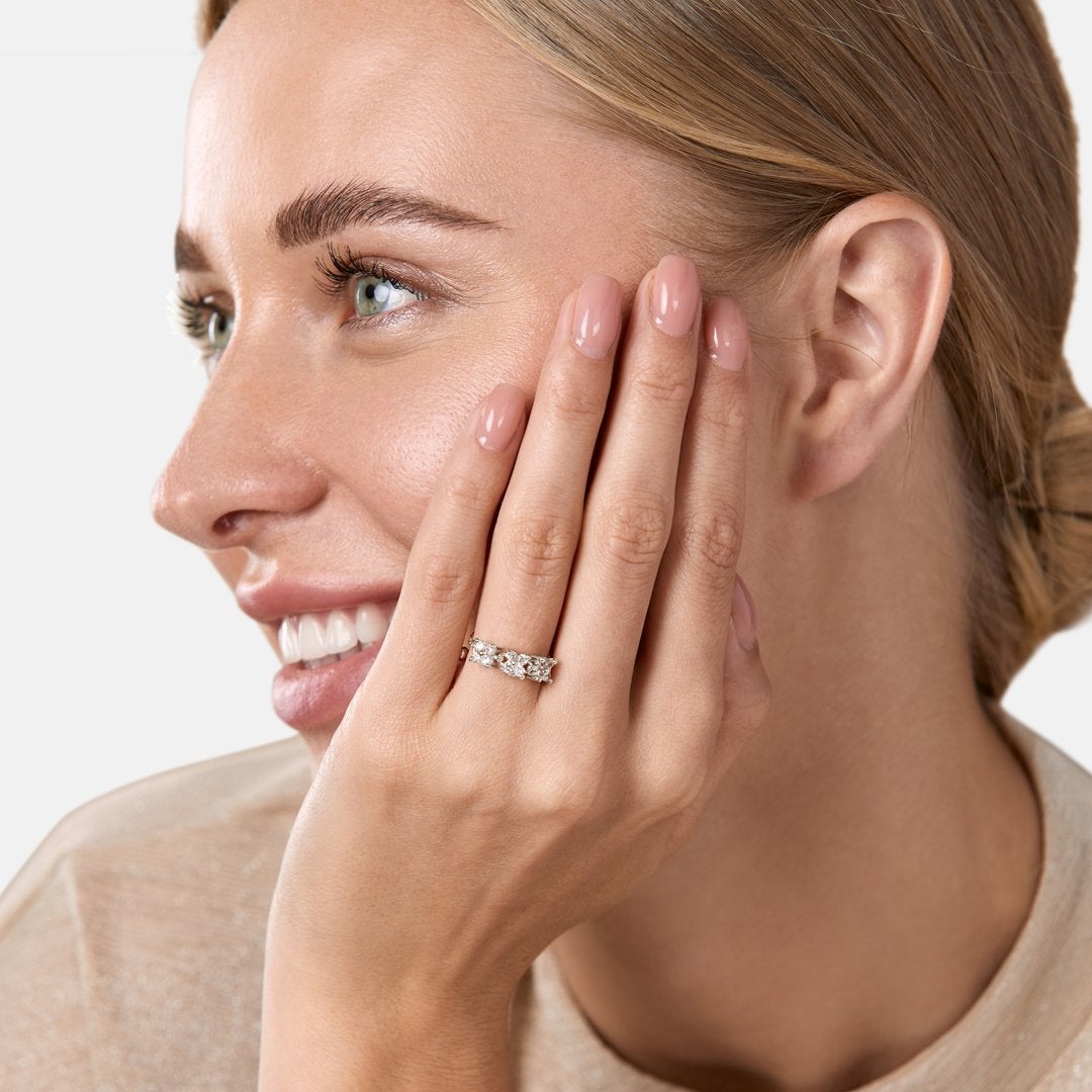 Brass 18K Rose Gold Adjustable Chain Ring For Women Bulk