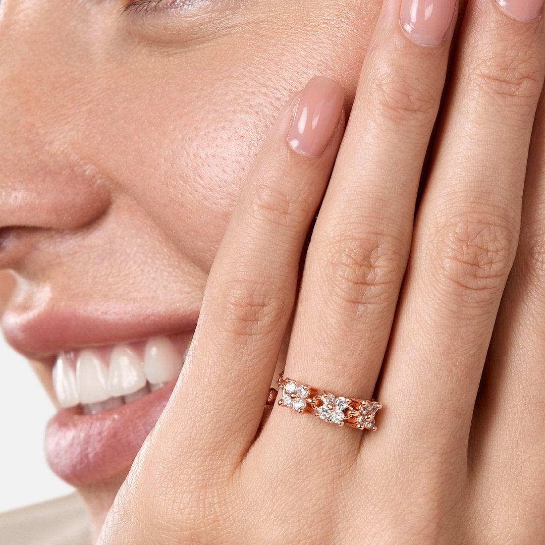 Brass 18K Rose Gold Adjustable Chain Ring For Women Bulk