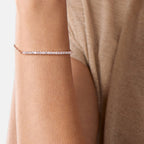 Brass 18K Rose Gold Crystals Bar Bracelet For Women Bulk
