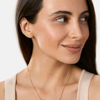 Brass 18K Rose Gold Graduating Crystal Necklace For Women Bulk
