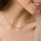 Brass 18K Rose Gold Three Piece Chain Collar Pendant For Women Bulk
