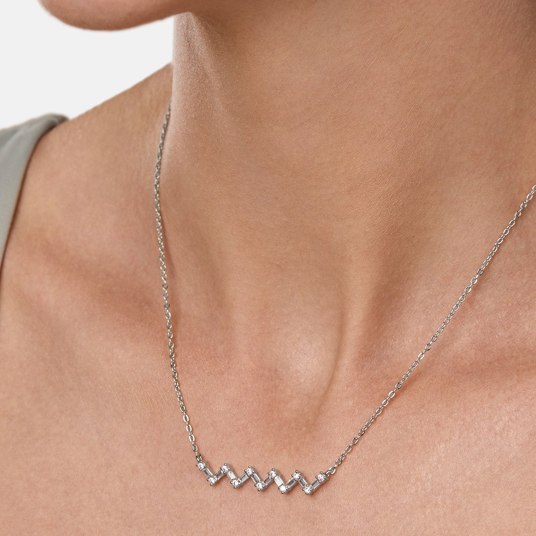 Brass 18K Rose Gold Zigzag Chain Necklace For Women Bulk