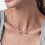Brass 18K Rose Gold Fluid Crystal Necklace For Women Bulk