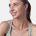 Brass 18K Rose Gold Fluid Crystal Necklace For Women Bulk