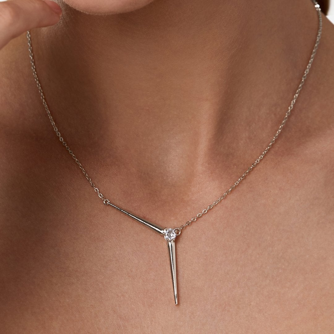 Brass 18K Rose Gold Minimalist Y Necklace For Women Bulk