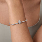 Brass 18K Rose Gold Oval Crystal Bar Bracelet For Women Bulk