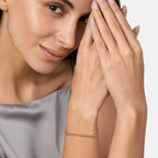 Brass 18K Rose Gold Crystal Bezel Flex Bracelet For Women Bulk