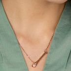 Brass 18K Rose Gold Tilting Drop Crystal Pendant For Women Bulk