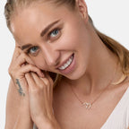 Brass 18K Rose Gold Interlocked Heart Necklace For Women Bulk