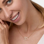 Brass 18K Rose Gold Interlocked Heart Necklace For Women Bulk