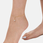 Brass 18K Rose Gold Nakshatra Chain Anklet For Women Bulk