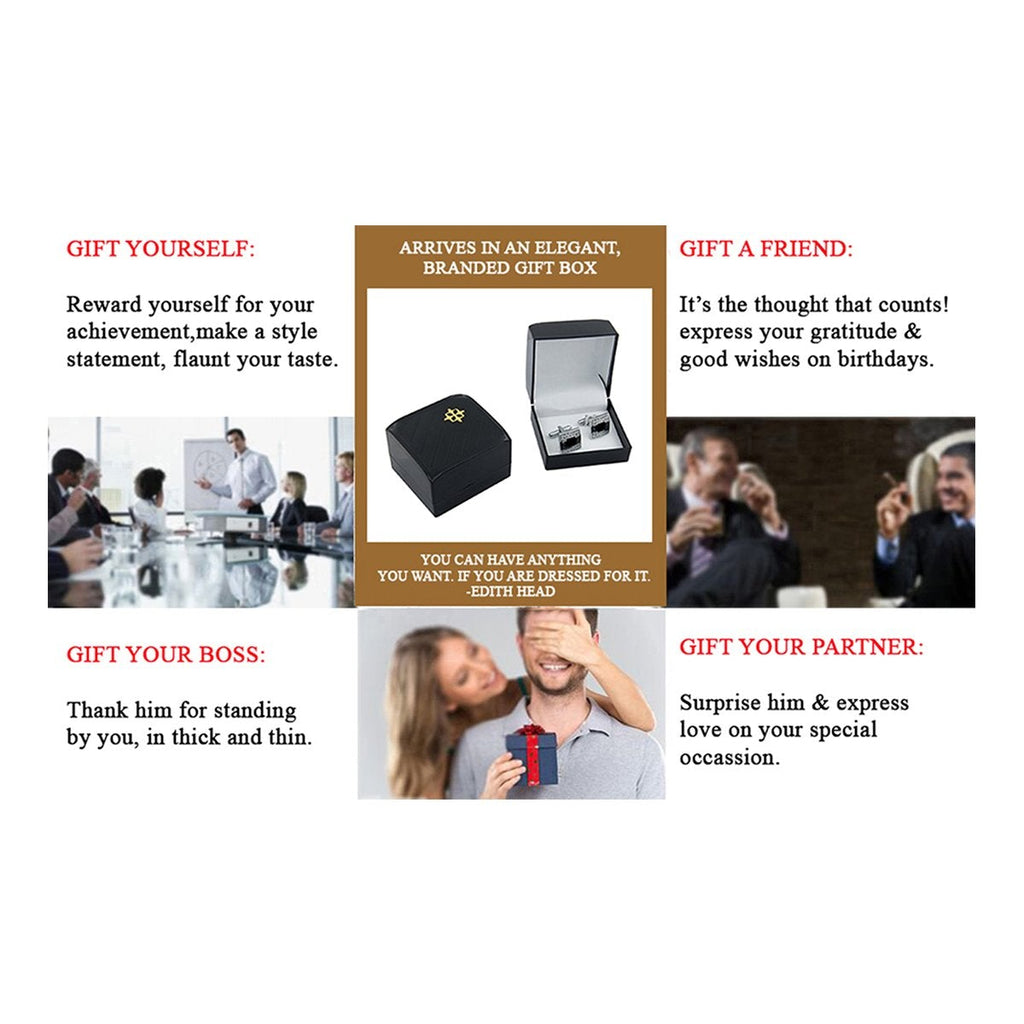 Rectangle Silver Checks Crystal Cufflinks In Box Bulk