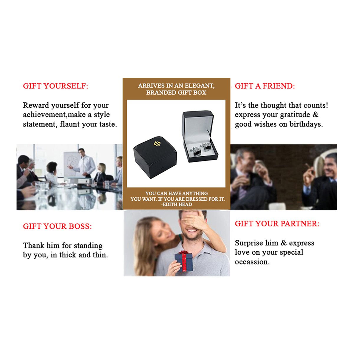 Square Silver Diamond Cufflinks In Box Bulk