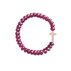 Brass 18K Crystal Studded Cross Embellishment Bracelet For Women Bulk