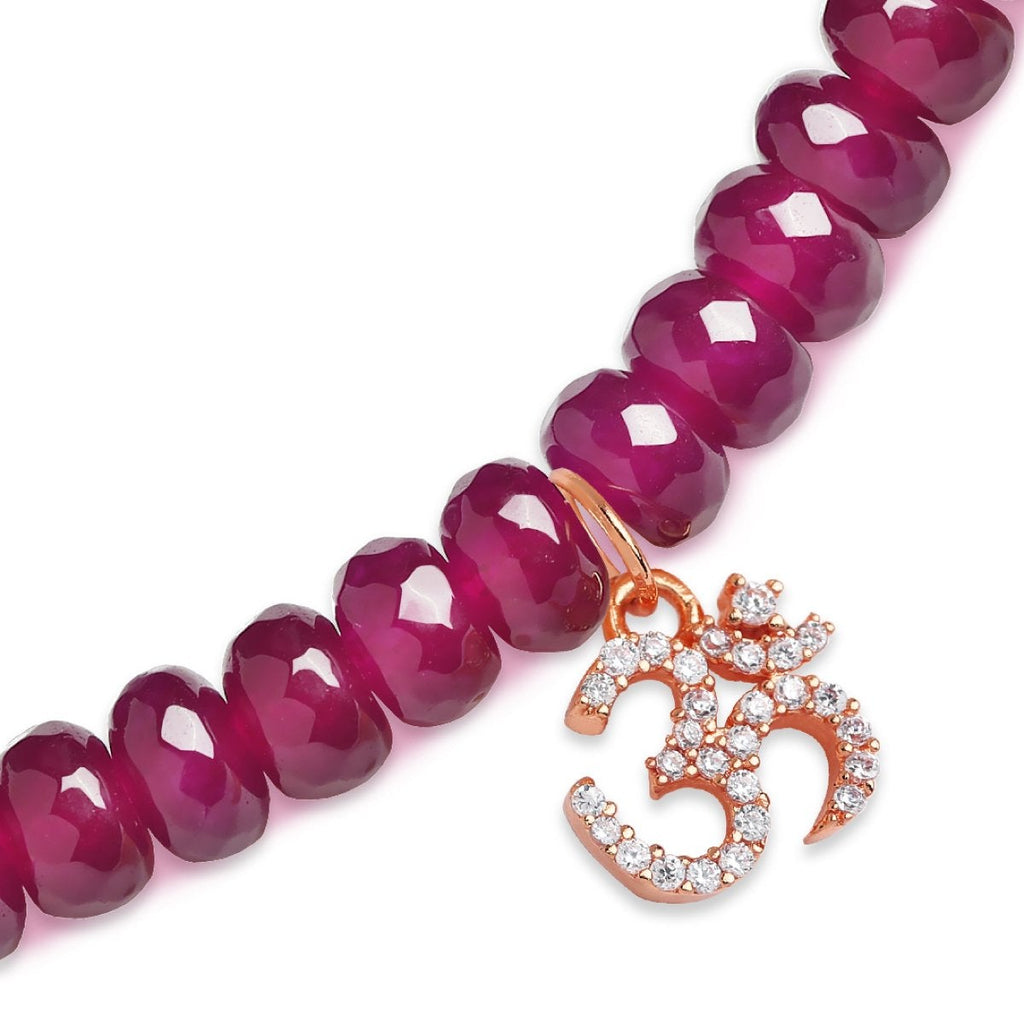 Brass 18K Om Charm Embellishment Bracelet For Women Bulk