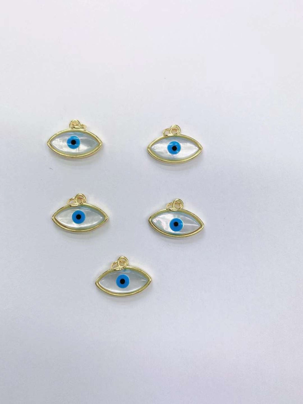 Mother Of Pearl Evil Eye Pendant With Chain Bulk