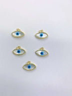 Mother Of Pearl Evil Eye Pendant With Chain Bulk