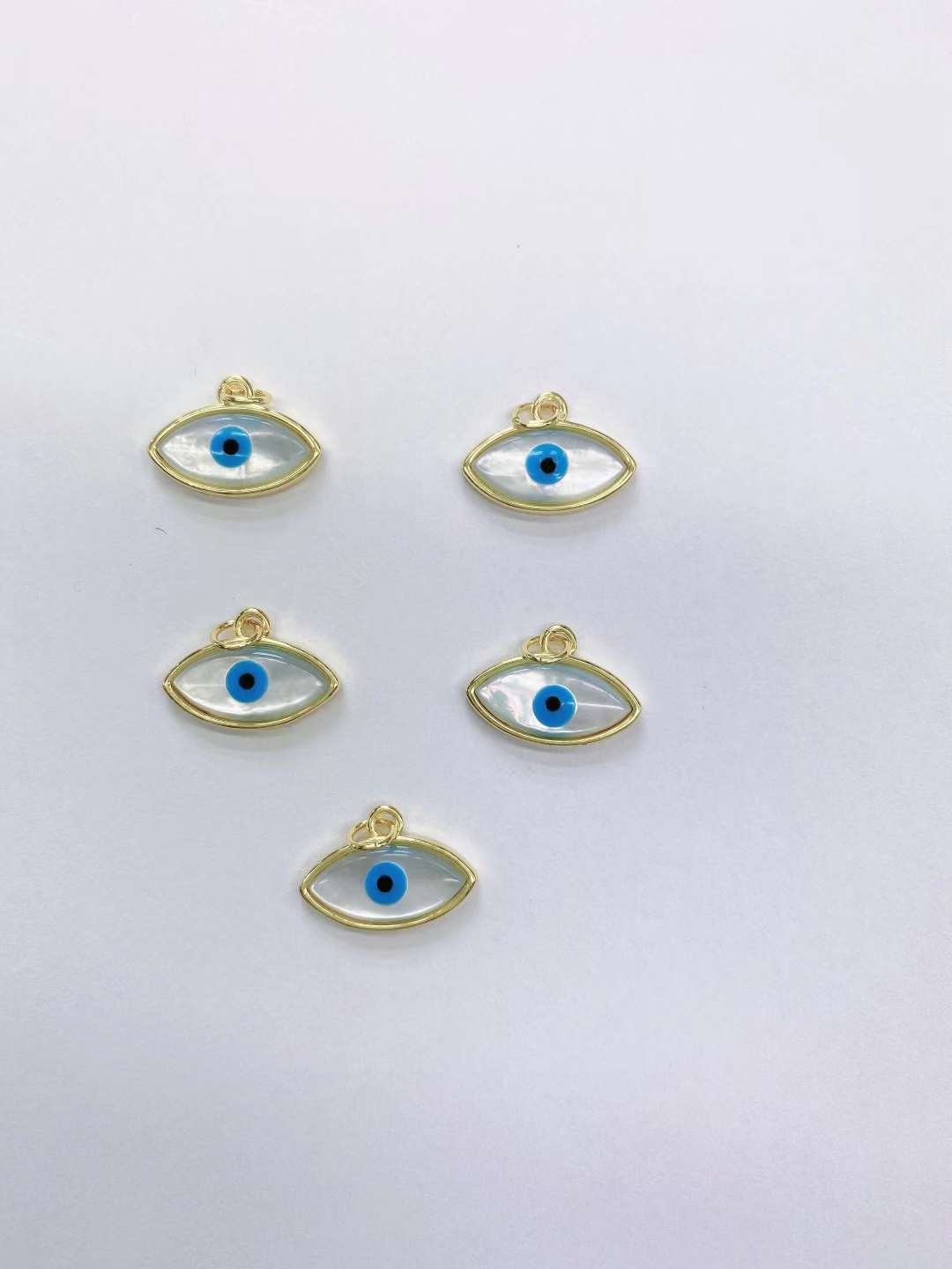 Mother Of Pearl Evil Eye Pendant With Chain Bulk