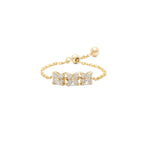 Brass 18K Rose Gold Adjustable Chain Ring For Women Bulk