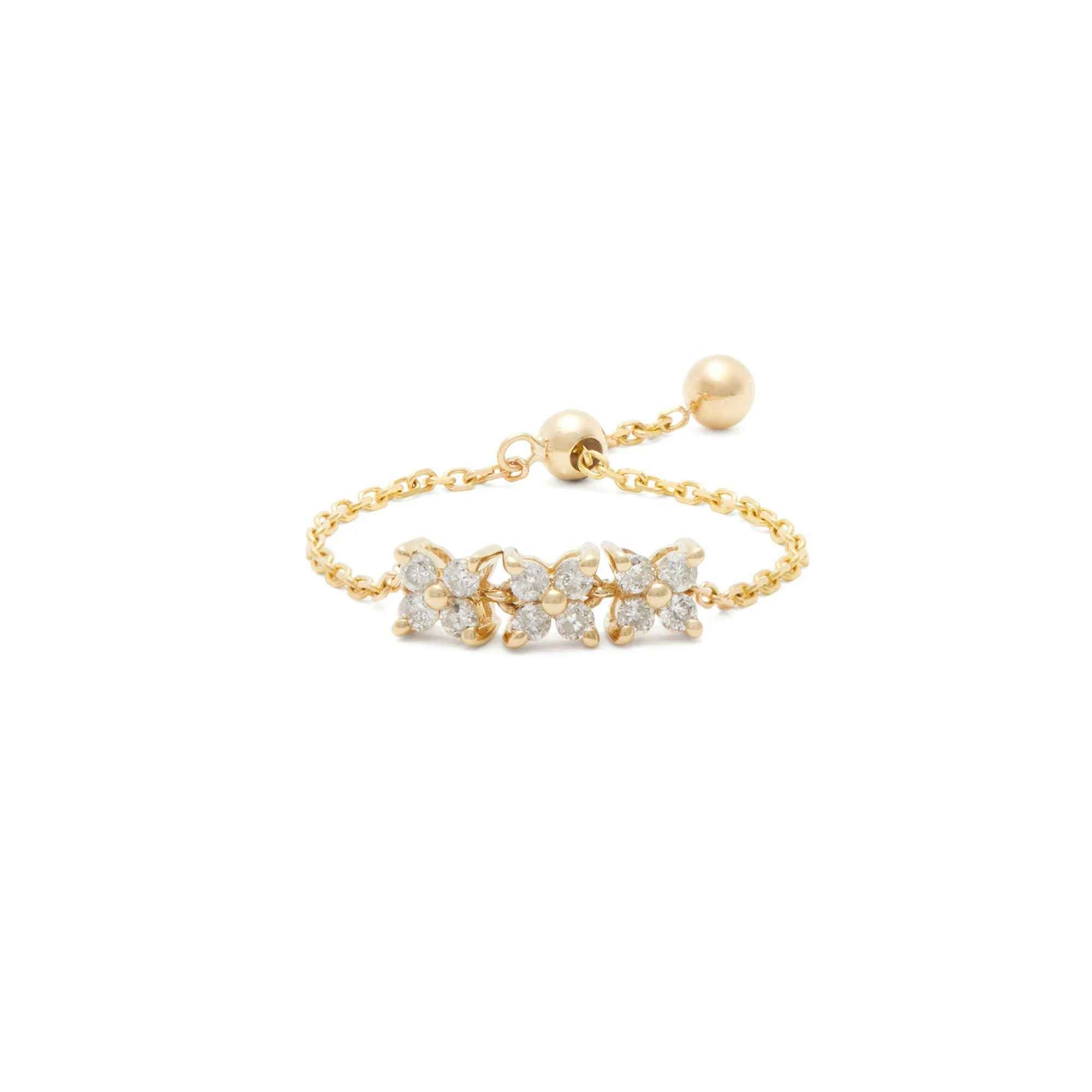 Brass 18K Rose Gold Adjustable Chain Ring For Women Bulk