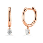 Brass 18K Rose Gold Oval Shape Crystal Clip On Earring Pair Women Bulk