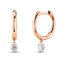 Brass 18K Rose Gold Oval Shape Crystal Clip On Earring Pair Women Bulk