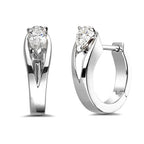 Brass 18K Rose Gold Pear Crystal Solitaire Huggie Earring Pair Bulk