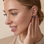 Brass 18K Rose Gold Enamel Disc Stud Earring Pair For Women Bulk