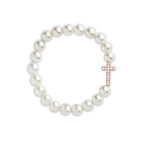 Brass 18K Crystal Studded Cross Embellishment Bracelet For Women Bulk