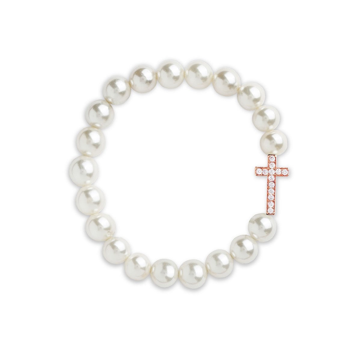 Brass 18K Crystal Studded Cross Embellishment Bracelet For Women Bulk