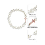 Brass 18K Crystal Studded Cross Embellishment Bracelet For Women Bulk