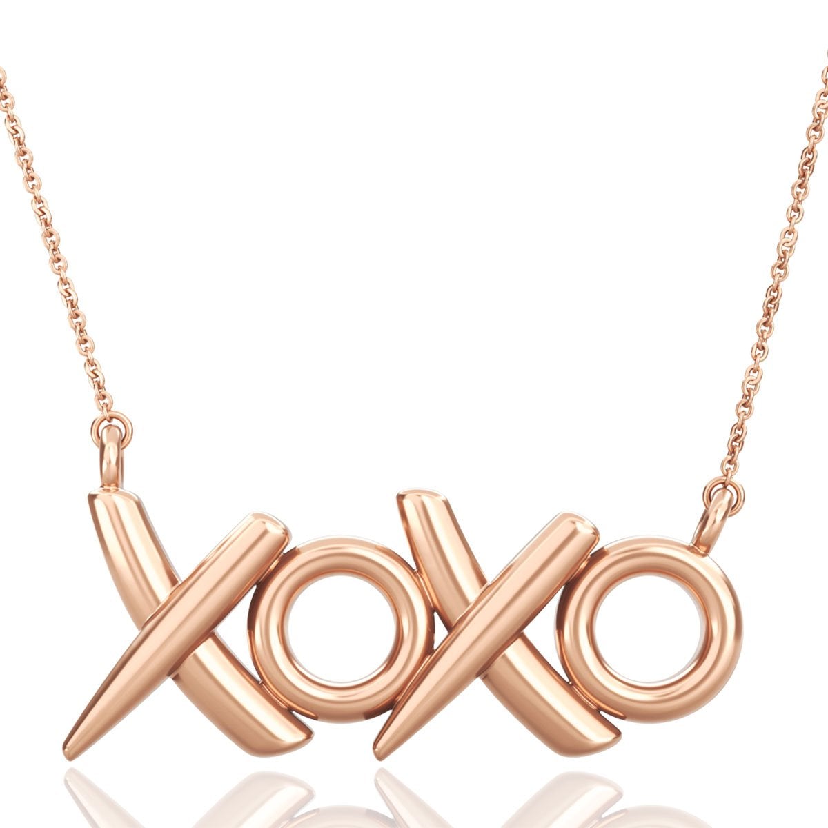 Brass 18K Rose Gold Xoxo Chain Pendant For Women Bulk Secondary image
