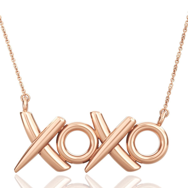 Brass 18K Rose Gold Xoxo Chain Pendant For Women Bulk Secondary image
