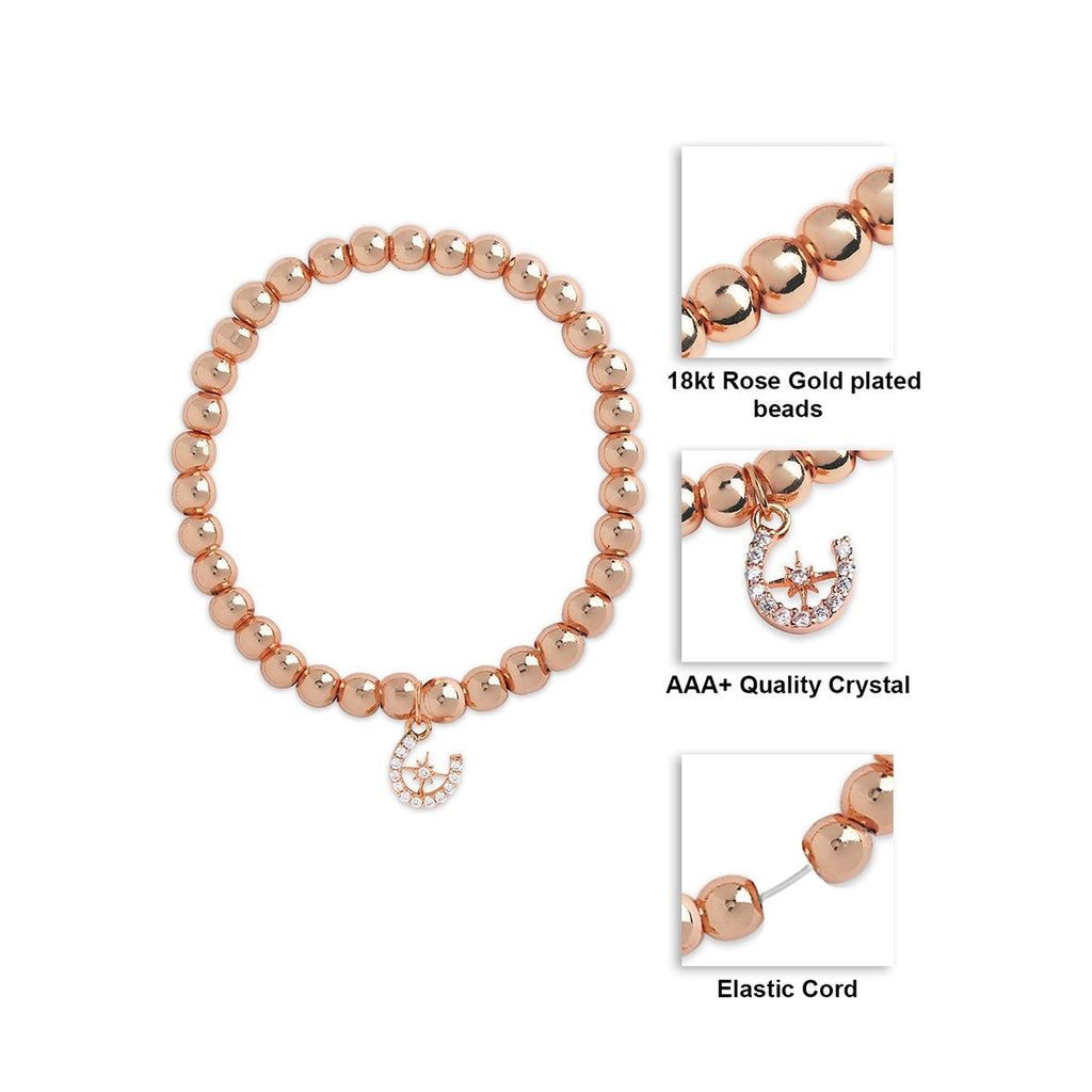 Brass 18K Horseshoe Starburst Embellishment Bracelet For Women Bulk