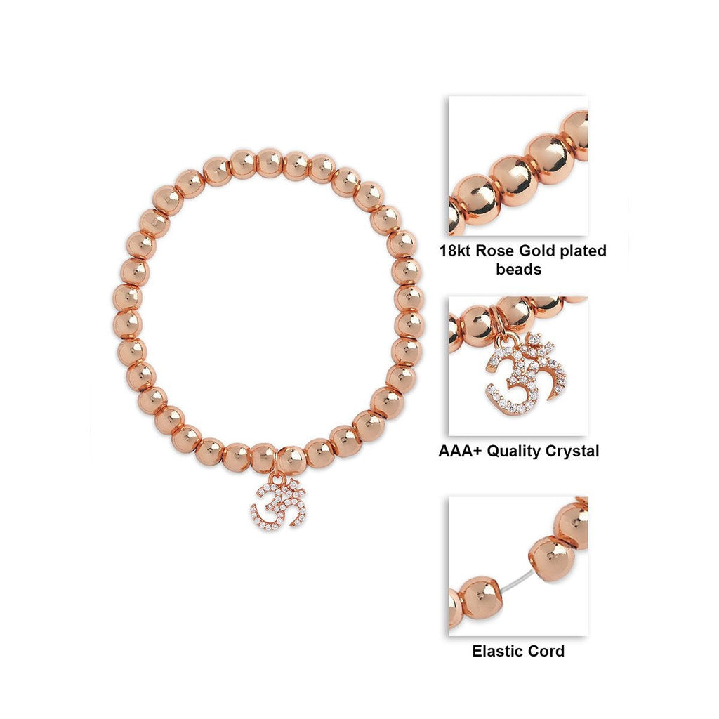 Brass 18K Om Charm Embellishment Bracelet For Women Bulk