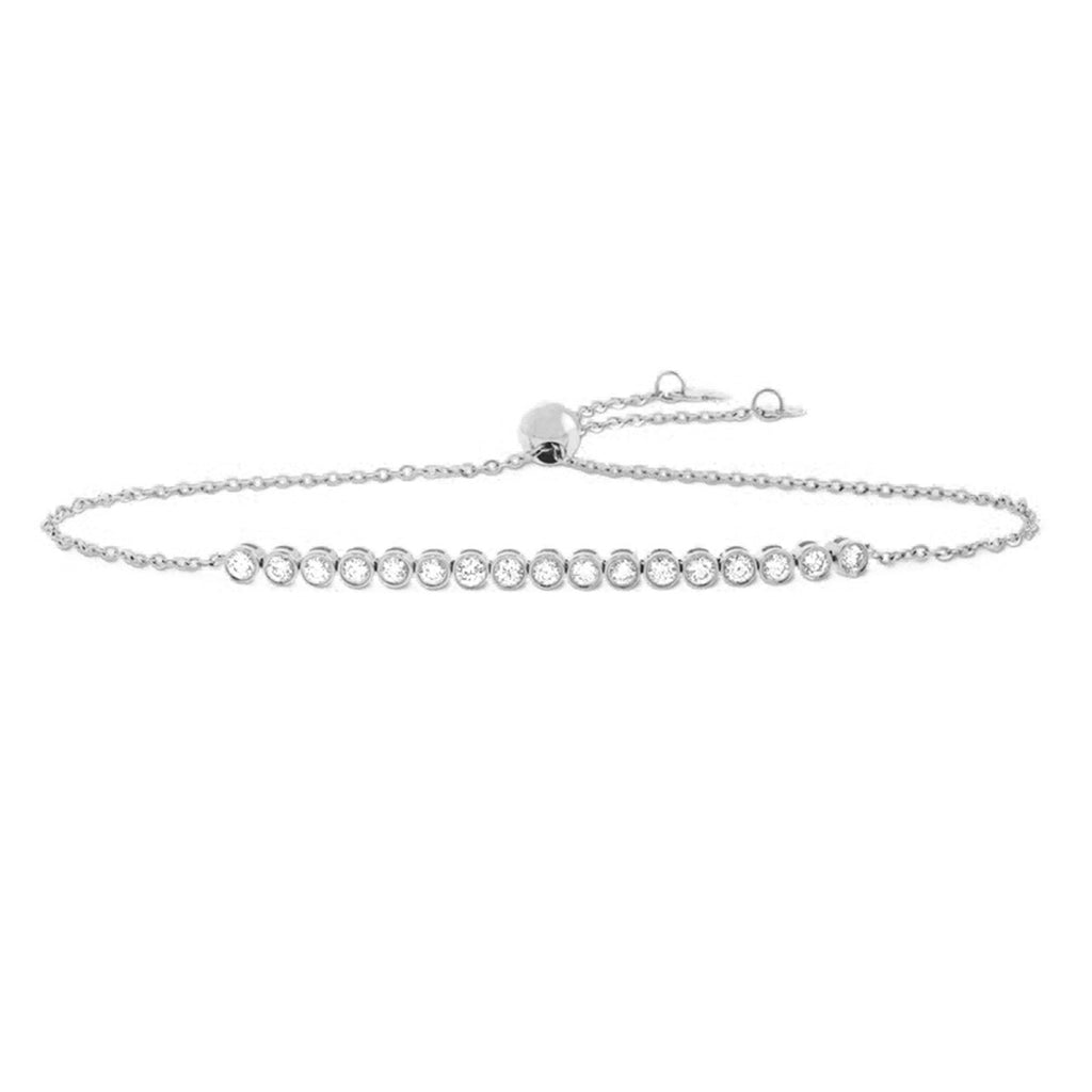 Brass 18K Rose Gold Crystal Bezel Flex Bracelet For Women Bulk