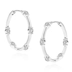 Brass Rose Gold Front Back Crystal Studded Huggie Earring Pair Bulk